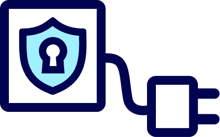 Blue security shield icon featuring the SmartCert logo inside a central padlock.